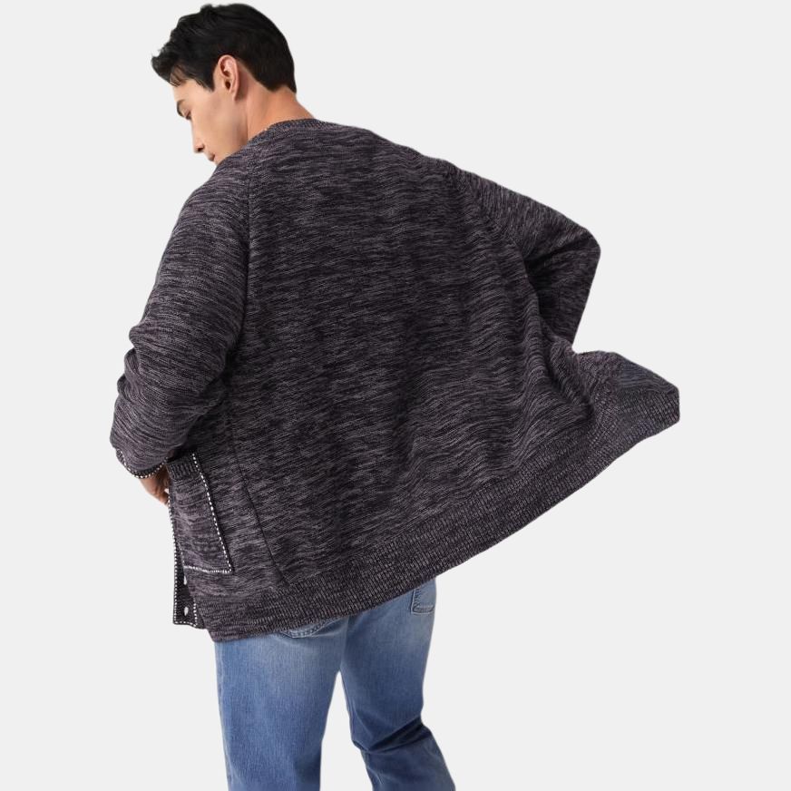 Levis Простой Удобный Универсальный Теплый Вязаный Свитер с V-образным вырезом и длинным рукавом с вышивкой Мужской свитер Черный 003TI-0000