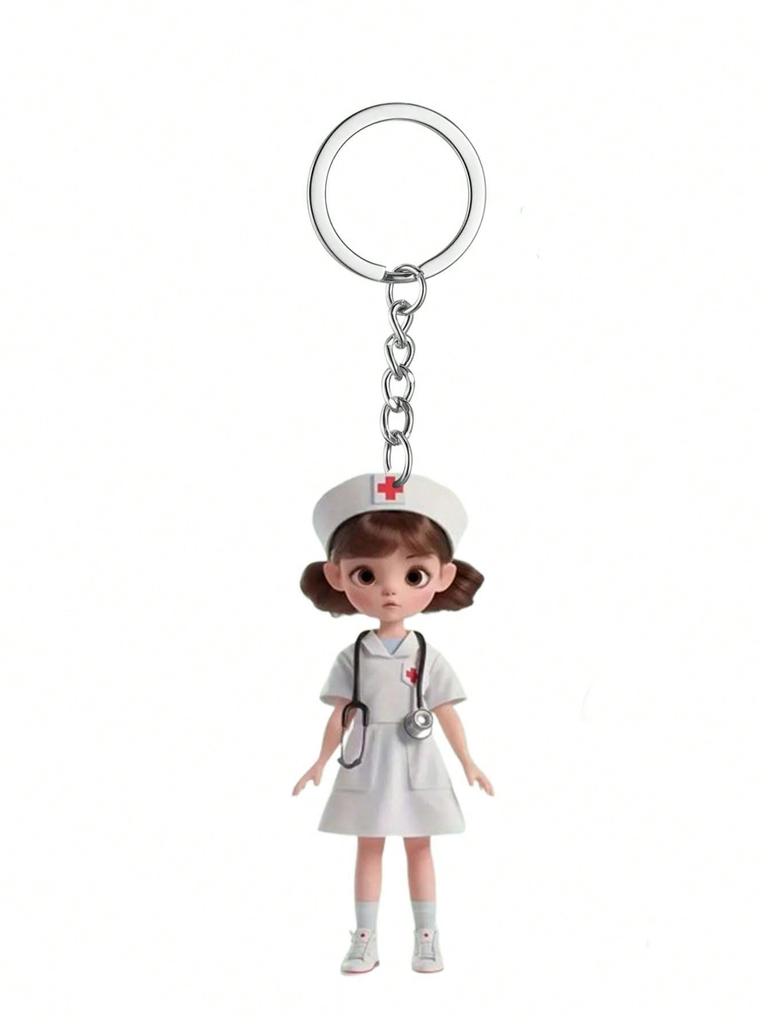 Новый 2D акриловый брелок в виде женщины-врача - Минималистичный брелок-врач, подарок для медицинских работников