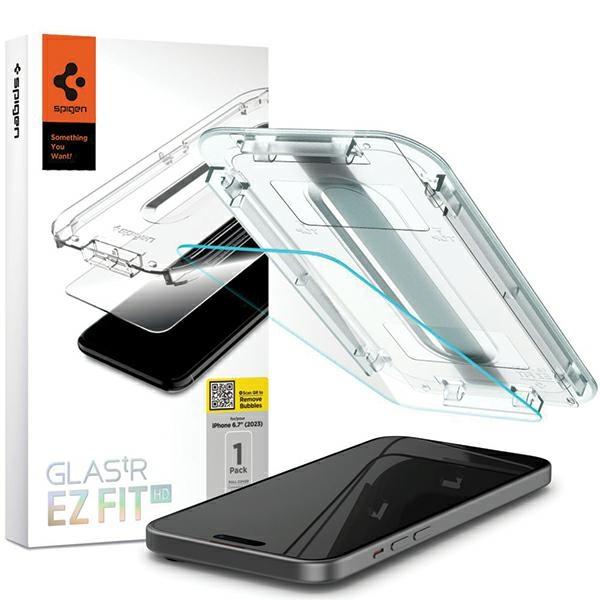 Spigen Glas.TR "EZ FIT" tempered glass for iPhone 15/16 clear