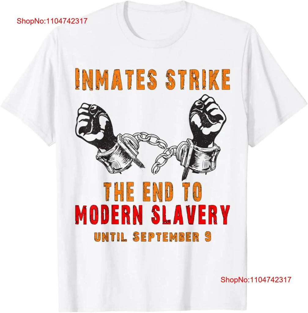 Inmates Strike The End of Modern Slavery T shirt Prisoners vintage Washed homme Breathable Top For Everyday Wear Comfortable