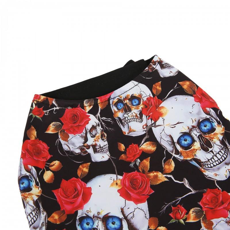 Halloween Skull Rose Pet Vest With Lace Bow Tie Small Medium Dogs Teddy Bichon Party Outfit