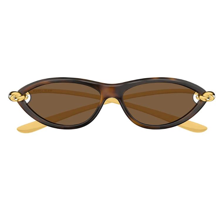 Bottega Veneta Cat Eye Sunglasses Shiny Sprayed Medium Havana Unisex Eyewear Brown BV1390S-002