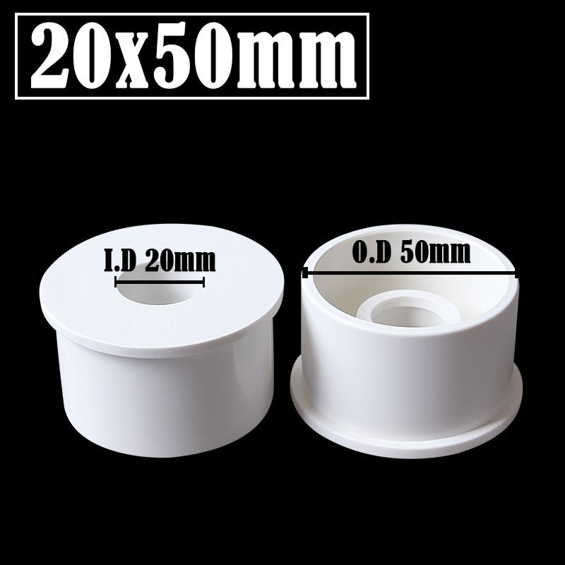 5Pcs/Lot I.D 20/25/32/40/50/63mm PVC Bushing Reducer Connector White PVC Pipe Joints Garden Water Supply Tube Reducing Union