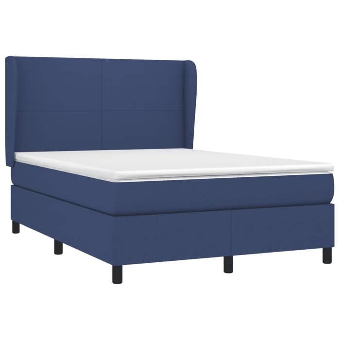 Maison Exclusive - Sommier à lattes de lit avec matelas Bleu 140x200 cm Tissu