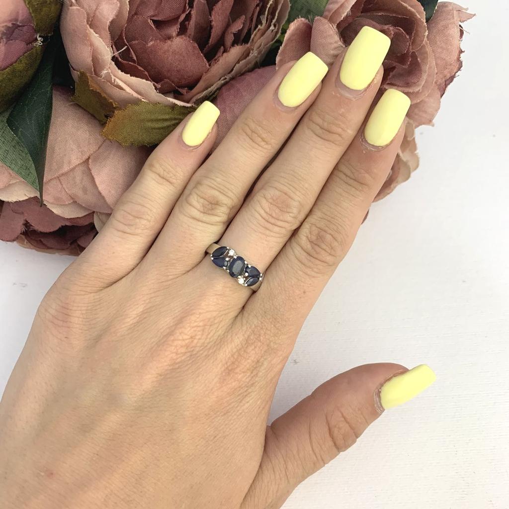 Серебряное кольцо с натуральным сапфиром 0.5ct (2090410) 2.31 гр. 925 пробы