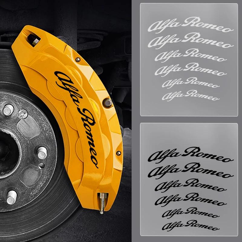 6pcs Car Brake Caliper Sticker Heat Resistant Decals Auto Accessories for Alfa Romeo Giulietta GT 159 147 156 Mito Brera Giulia