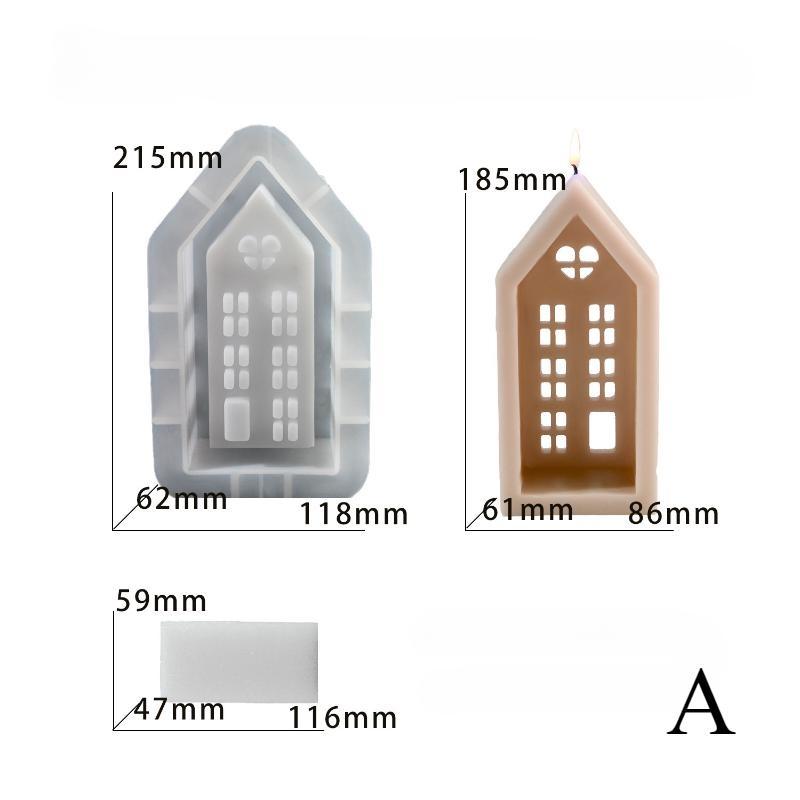 Сделай сам Ручная работа Креативная форма для заливки клеем Дом Ароматерапевтическая свеча Силиконовая форма Форма для гипса Цементный орнамент Аксессуары
