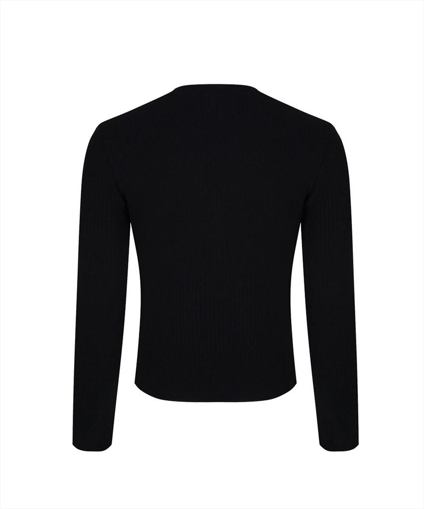 MORE THAN BLACK Logo Snap Knit