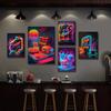 Neon Art Pizza Hamburger Painting Print Abstract Canvas Poster Color Pictures Fast Food Restaurant Club Bar Room Home Wall Decor