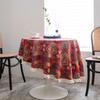Circular Tablecloth Jacquard Red Christmas Table Cloth Round Thick Dining Table Cover Mexico Bohemian Style Home Kitchen Decor