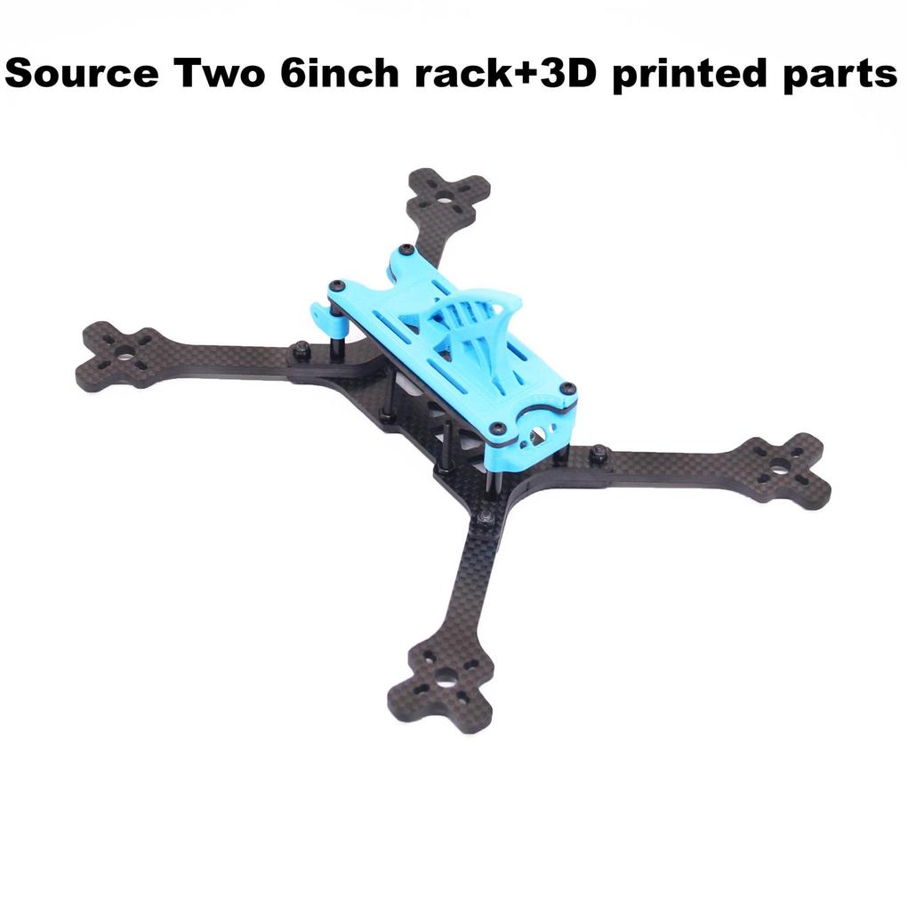Bo Li Fang 6-Inch Carbon Fiber FPV Drone Frame Kit with Printed Parts