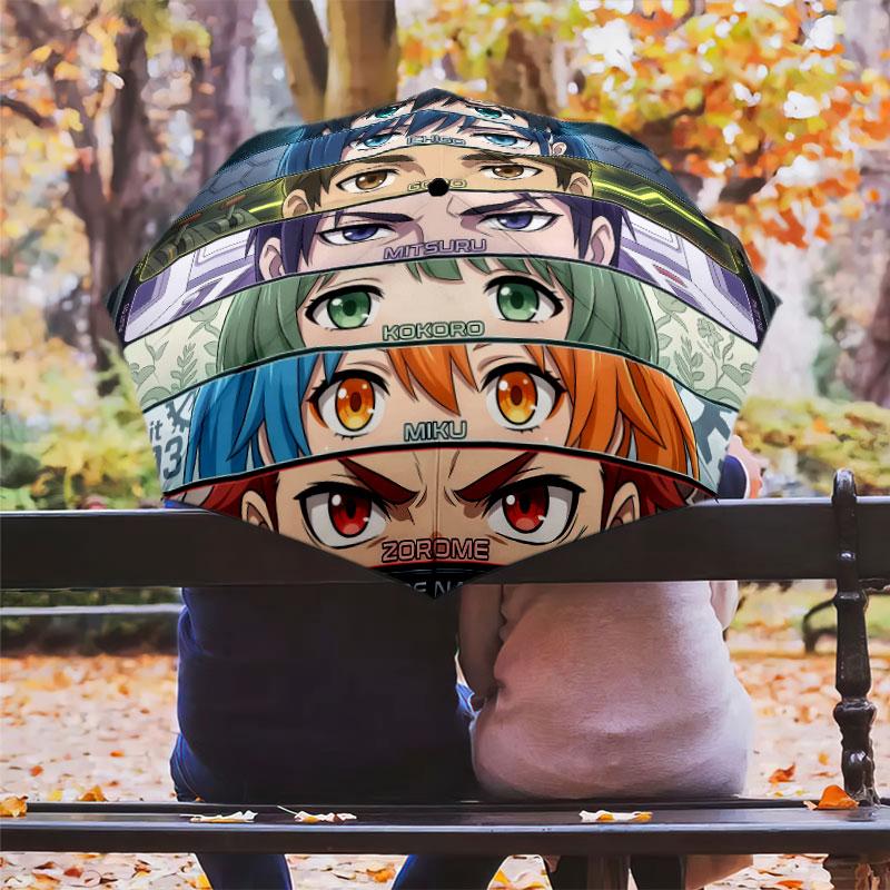 1 PC Automatic Folding Umbrella - Franxx Pattern Portable Foldable Design With 8 Ribs Christmas Birthday Gifts