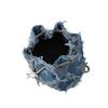 Tassel Star Denim Bucket Bag Drawstring Handbag Metal Chain Crossbody Bag Rhinestone Korean Style Cloth Shoulder Bag Party