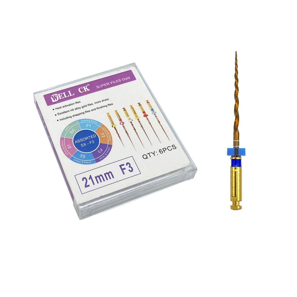 Зубной файл корневого канала, золотые эндодонтические суперфайлы, золотые эндодонтические файлы, 25 мм, никель-титан