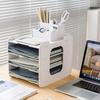 File Storage Rack Desktop Organizer Large Capacity Multi-Layer Partition Design Easy Assembly File Holder