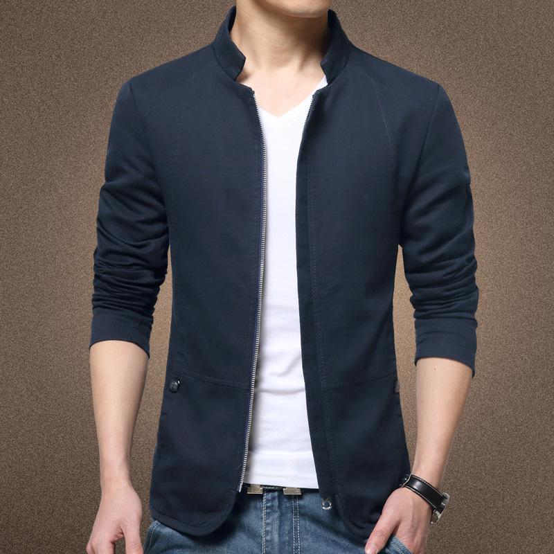 Bomber Jacket Men Stand Collar Mens Jacket Slim Fit Mens Blazer Casual Jackets Male Spring Autumn Thin Windbreaker