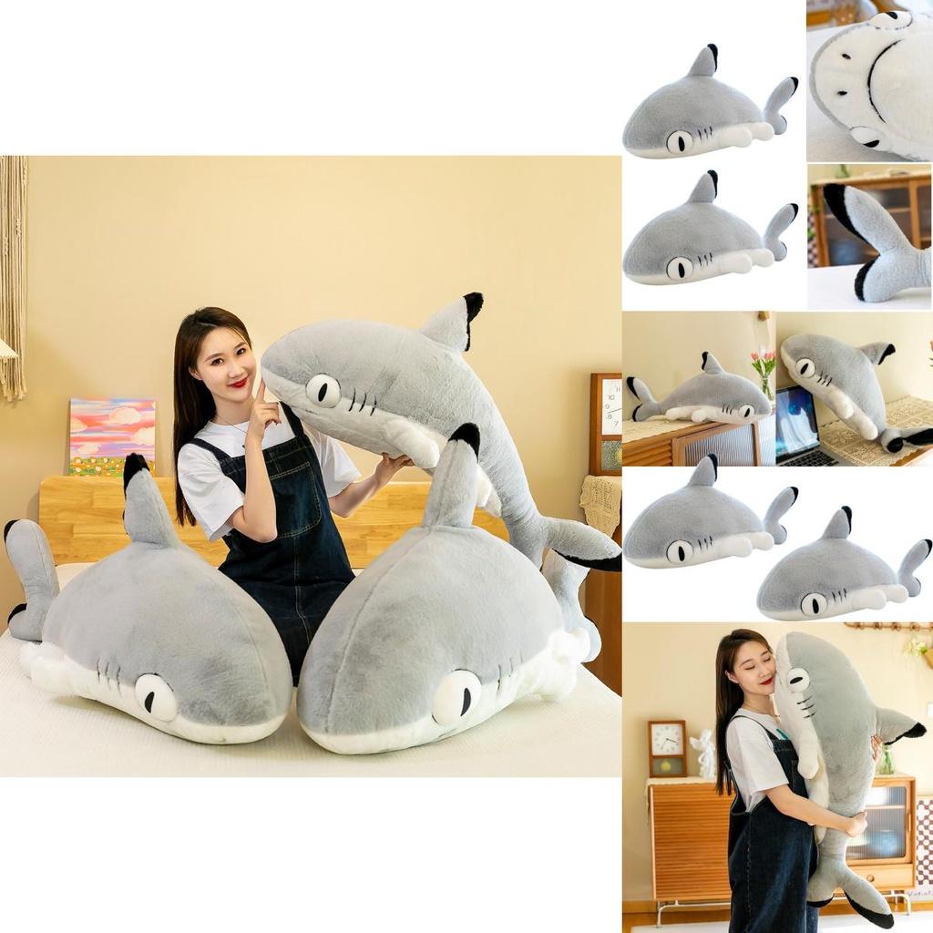 Милая плюшевая игрушка-подушка в виде кота-акулы для детей, мягкая и приятная на ощупь, идеально подходит для обнимашек перед сном! Доступные размеры 70см-150см