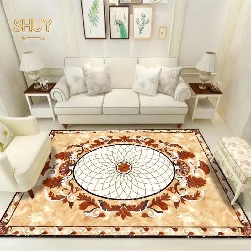 Золотой роскошный ковер для гостиной, дивана, украшения, большой площади, на заказ, высококачественные войлочные ковры 180x280, противоскользящий моющийся напольный коврик