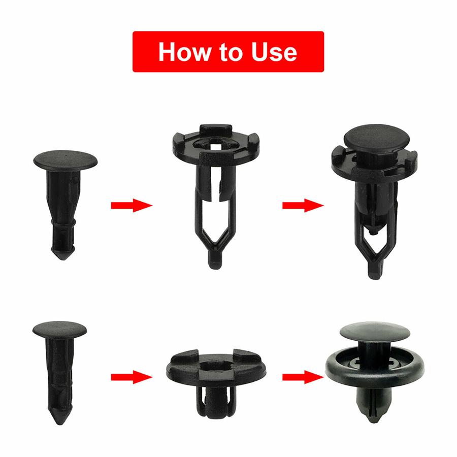 For Toyota Lexus 100 Pcs Panel Bumper Fender Push Rivets Fastener Clips Plastic