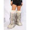 Cross-border Y2k Imitation Raccoon Fur Boots Long Tube Winter Ladies Winter Imitation Fur Fox Snow Boots Tall Boots