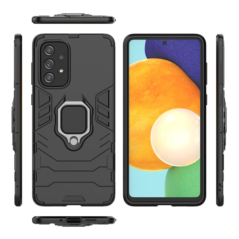 Для OPPO A17 A18 A38 A57s A77s Samsung M12 M23 M53 Vivo V29e V30e Y18 Y16 Y28s Y75 Жесткий ПК + Мягкий ТПУ 2 в 1 чехол для телефона с кольцом-держателем и подставкой