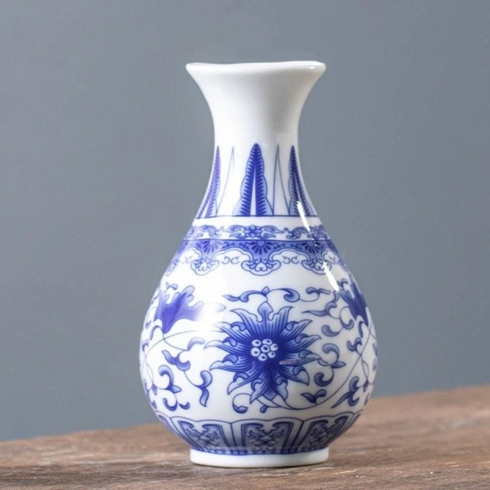 Antique Blue White Porcelain Wall Hanging Ceramic Vase Wall Hanging Vase  Living Room Decor