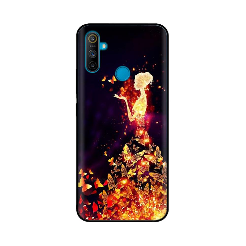Чехол для Realme C3 Мягкий Черный Силикон ТПУ Узорчатая Задняя Крышка Для OPPO Realme C3 RMX2020 C 3 RealmeC3 Расписной Чехол для Телефона Fundas