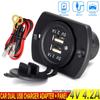 4.2A Universal Car Motorcycle Charger Dual USB 2 Ports Socket Panel Phone Power Adapter Outlet 12-24V LED Light Waterproof Auto