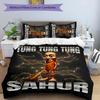 3pcs Italian Brainrot characters6 pattern bedding set duvet cover set includes duvet cover &pillowcases, perfect all season bedroom decoration & gift