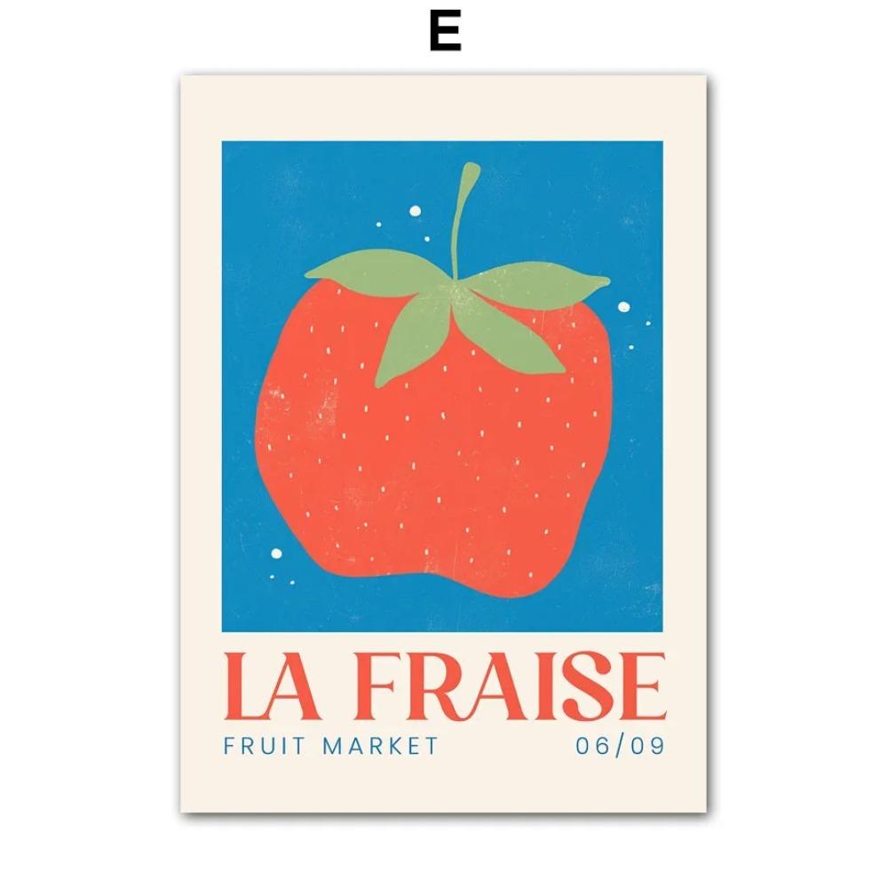 Фруктовый рынок Лимон Виноград Ананас Арбуз Инжир Настенное искусство Холст Живопись Скандинавские Постеры и Принты Настенные картины Кухонный декор