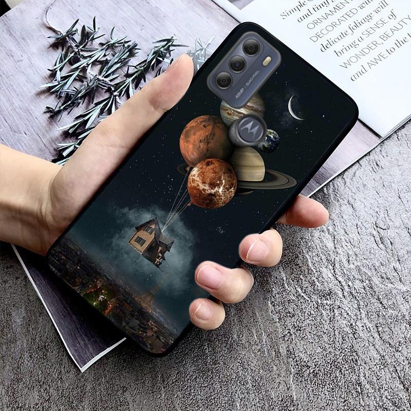 Чехол с космическим астронавтом Moon Stars для Moto G84 G23 G24 G31 G32 G41 G51 G52 G53 G54 G71 G82 G42 G62 G200 G Play G Stylus