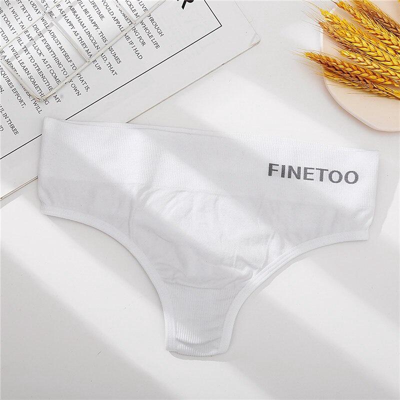 FINETOO High Waist Cotton Panties for Woman Thong Yoga Lingerie Comfort Underwear Sports Pants
