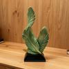 Artistic Feather Statue Modern Green White Feather Shape Resin Figurine Sculpture Home Office Desktop Decoration Ornament