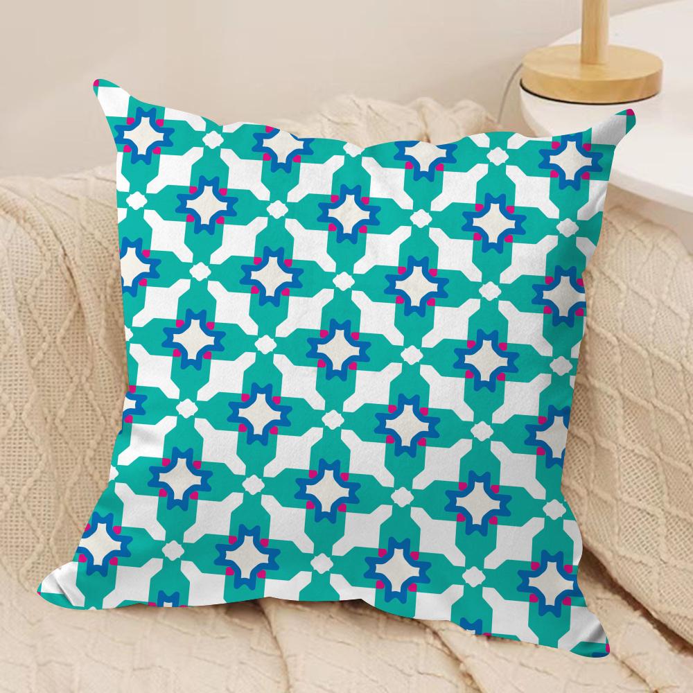 Abstract Houndstooth Pattern Cushion Cover Pillowcase Ultra Soft Skin Friendly Fabric Cloud Like Comfort Concealed Zipper