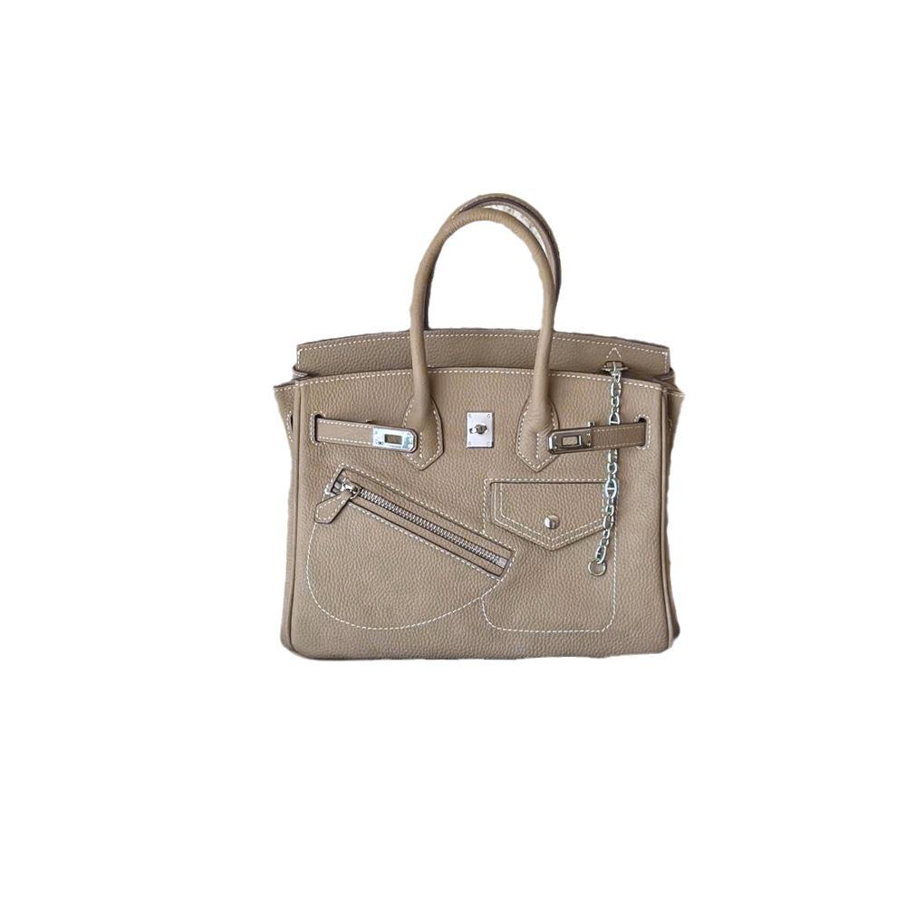 Женская сумка-мотоцикл из натуральной кожи в стиле ретро 2024 года - геометрический дизайн с цепочной отделкой