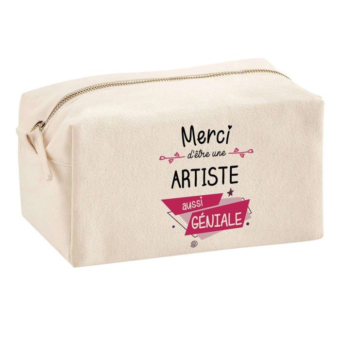 Trousse multifonction Merci Artiste Géniale Cadeau Anniversaire Noël Collègue Remerciement | Trousse Scolaire Fournitures Bureau