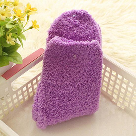 Женские зимние теплые утепленные коралловые флисовые пушистые однотонные носки для сна для девочек