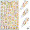 1 PC Gold Silver Nail Art Laser Butterfly Stickers Butterfly Metal Sticker Decals Holographic Manicure Decorations