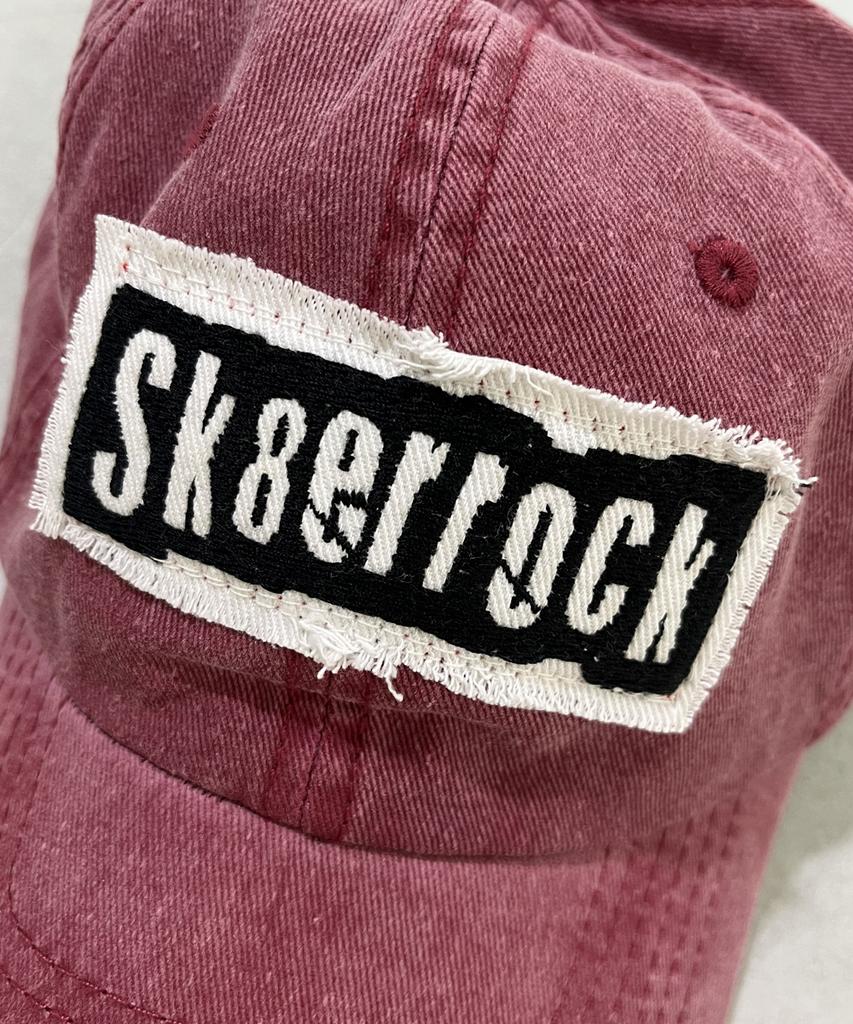 Кепка-бейсболка SK8ER ROCK Пэчворк Пигментная стирка ((красный))