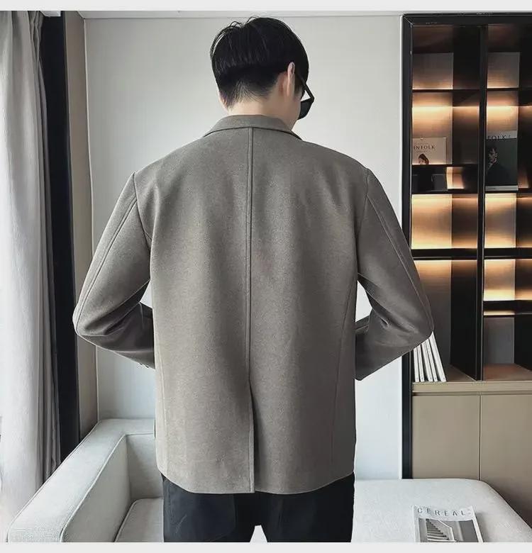 Men's Trendy Korean Wool Suit Jacket for Casual or Light Business Wear