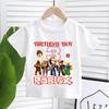 Новые детские футболки Roblox с мультяшными принтами, цифрами на день рождения, для мальчиков и девочек, повседневные, с коротким рукавом, летние топы, детская одежда