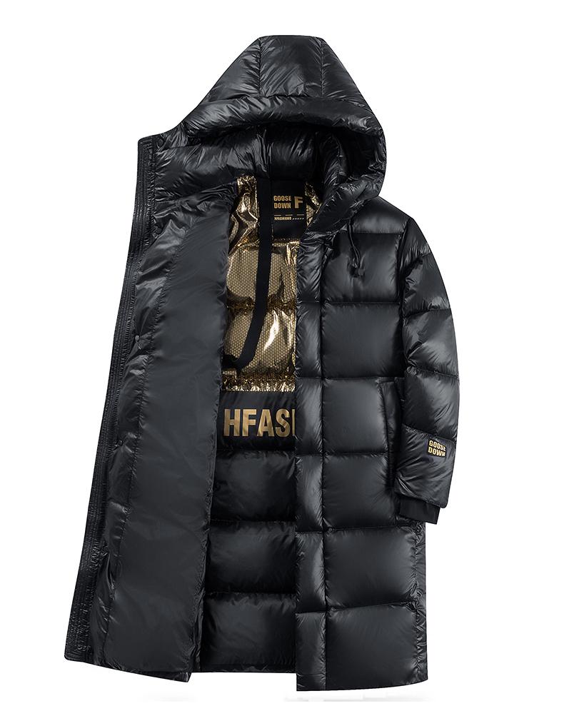 Unisex Black Gold Lightweight Mid-Length Down Jacket, Winter 2025 Edition