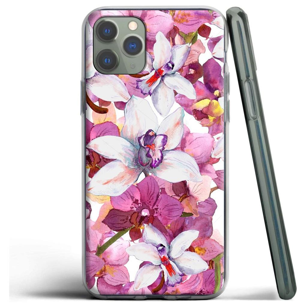 Красочный силиконовый чехол с цветами орхидеи для Apple iPhone 12 Mini 11 Pro SE XS X XR Max 8 7 6S 6 Plus 5S