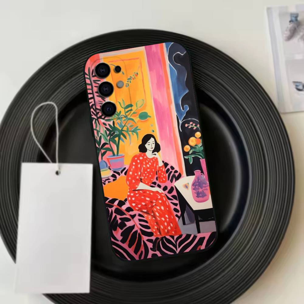 Oil painting mechanism Phone Case For Samsung S25,S24,S21,S22,S23,S30,Ultra,S20,Plus,Fe,Lite,Note,10,Black Cover