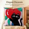 Fashion Art Apple Cat Cushion Cover Natural Linen Organic Fabric DoubleSided Printing Sofa Home Decor Gift Pillow Case
