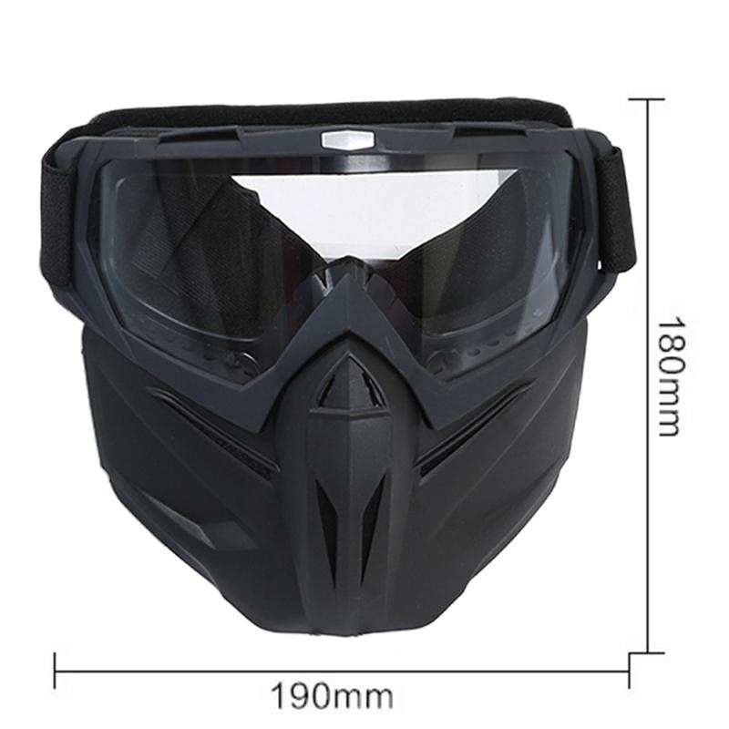 Велосипедные мотоциклетные очки, очки для защиты глаз, съемная маска для лица, регулируемая