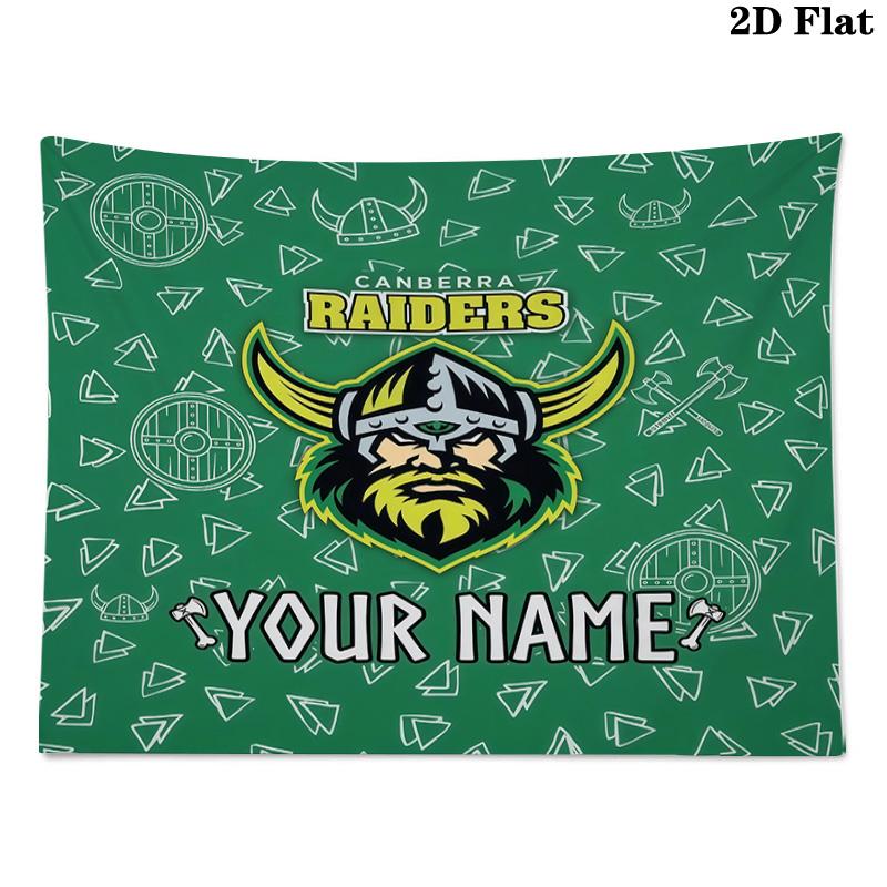 Custom Name Canberra Raiders Printed Tapestry – Wall Hanging for Bedrooms, Dorms, and Home Decor