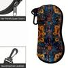 2D-Bohemian Floral Pattern Zipper Sunglasses Case, Vintage Mandala Print Eyeglasses Storage Box, Protective Spectacle Container for Women Travel