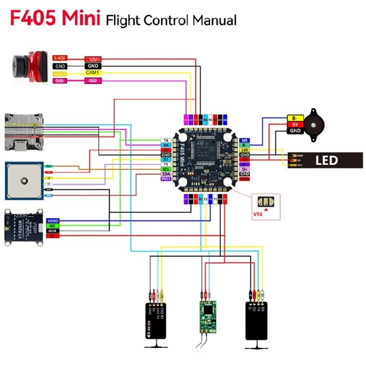 F405 Flights Controls Unit With 60A ESC 3-8S For Smooth Aerials Photography And Long Ranges Flights