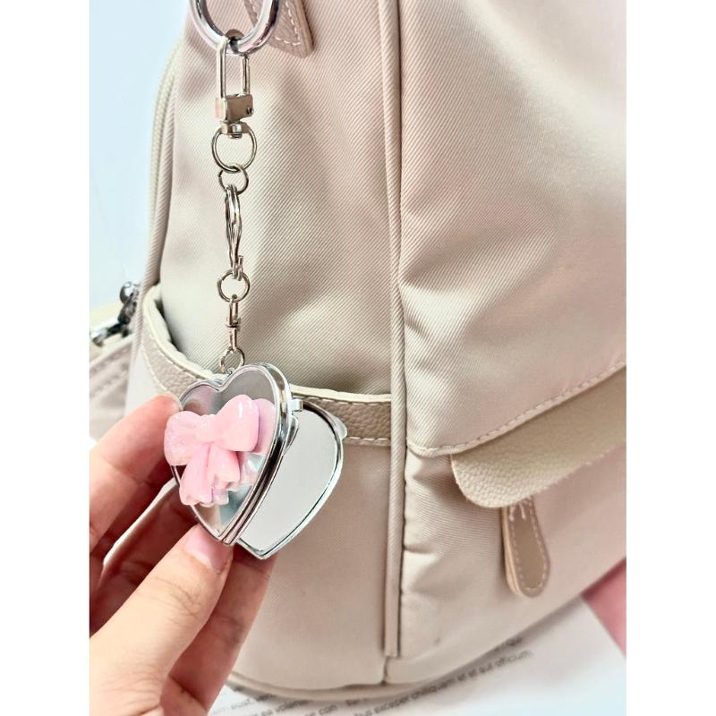 Stylish Love Heart Pendant Bowknot Keychain Accessory Stylish Key Holder for Women Sturdy Alloy Car Key Pendant